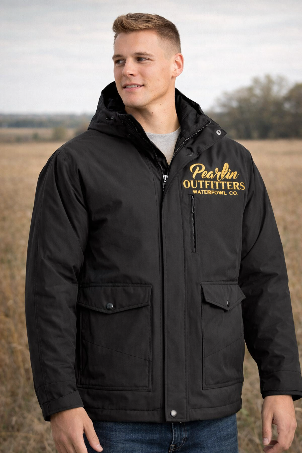 Duck Hooded Jacket Quilt Lined